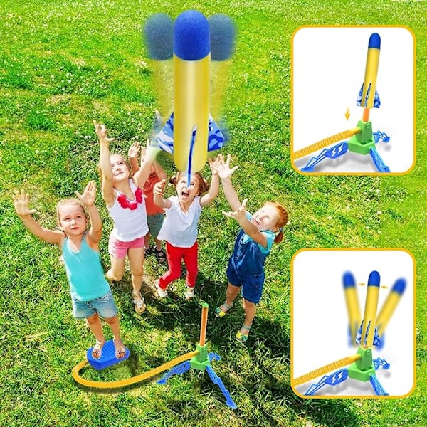 Leksaksraket med 6 Skumraketer, Utomhus- och Trädgårdsspel för Barn, Leksaker för Barn 3 4 5 6 7 År, Julklapp