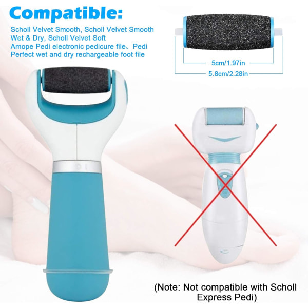 10 kpl:n vaihtopäät Scholl Velvet Smooth -jalkaraspiin - Pumex-täyttöpakkaukset sähköiseen jalkaraspiin - 3 karkeusastetta