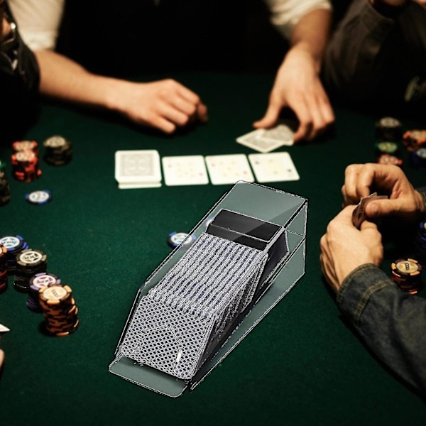 Deluxe 4 Deck Spillekort Dealingsko Etui Casino Poker Dealer Spil Tilbehør  xi