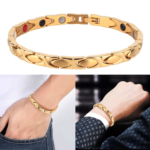 Kvalitetssäkrat, Elegant Magnetarmband med Justerbar Ankelkedjefunktion, Överlägset Material och Stilren Koppararmbandsdesign För{EE}