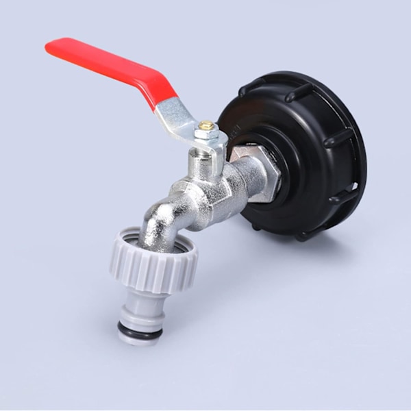 1000L Tankhane med vandingsslangehaneadapter, S60X6 IBC hane-tilslutning, havehane til regnvandsopsamler (1/2\" plastikadapter)