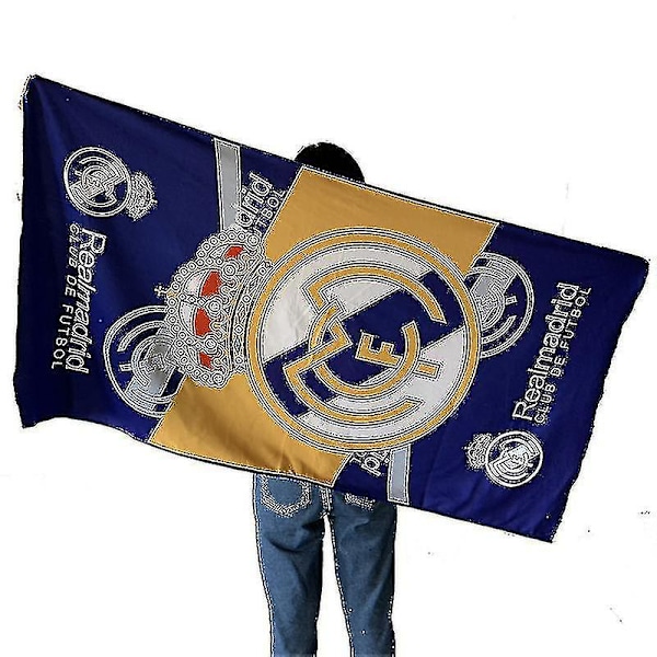 70 * 140cm Stor Fodbold Badehåndklæde Real Madrid Tryk Rektangulær Badehåndklæde Strand Stor Håndklæde