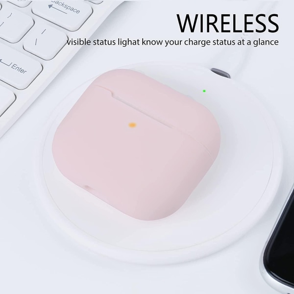 2x Rosa Apple AirPods 3-deksel silikonbeskyttelsesdeksel for AirPods 3 Pink one size