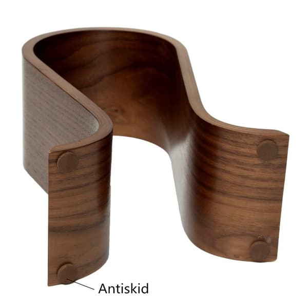Universal headset rack lavet af ægte træ i flere lag Brown
