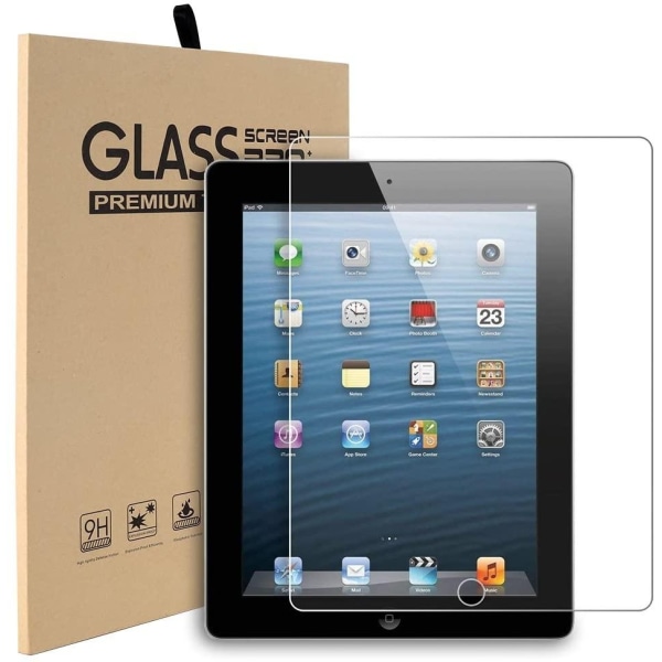 2x Displayskydd i härdat glas till iPad 2/3/4 Transparent one size