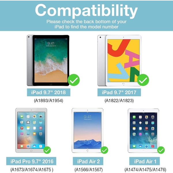 Displayskydd i härdat glas till iPad Pro 9,7 tum iPad 9,7" 2018 Transparent