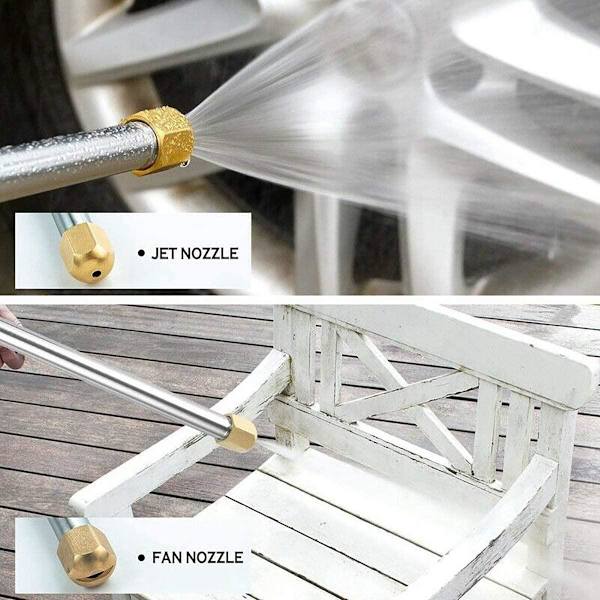 Högtrycksmunstycke Water Jet Gun för trädgårdsslang Blå one size