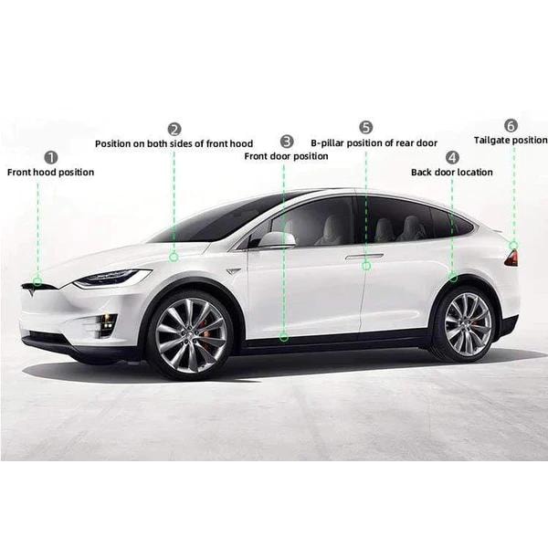 Tesla Model X Dörrtätningssats Gummilister 6-pack Svart