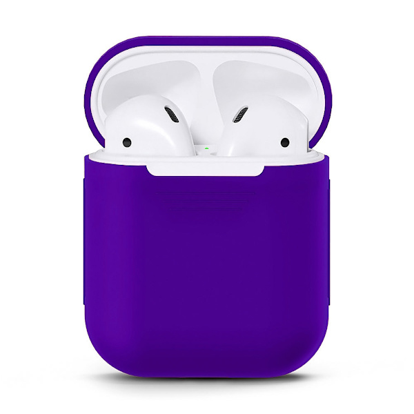 2x Silikonskal fodral för Apple Airpods / Airpods 2 - Lila Lila one size
