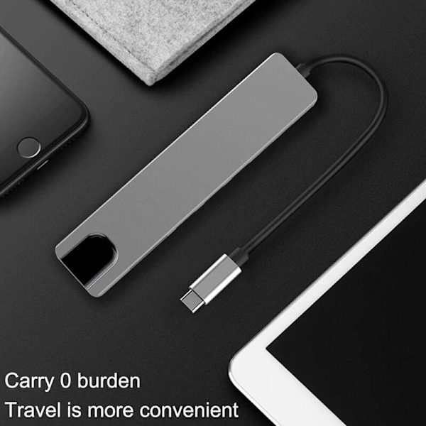 USB C Hub 8 in 1 Multiport Type C -sovitin 4K HDMI -portilla ...... Silver