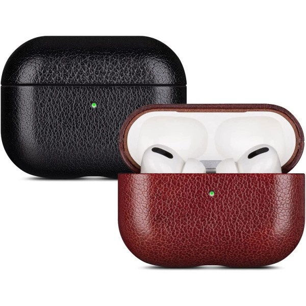 Läder Fodral för Apple Airpods Pro 2 - Mörkbrun Brun one size