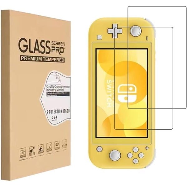 2x Nintendo Switch Lite hærdet glas skærmbeskytter Transparent one size