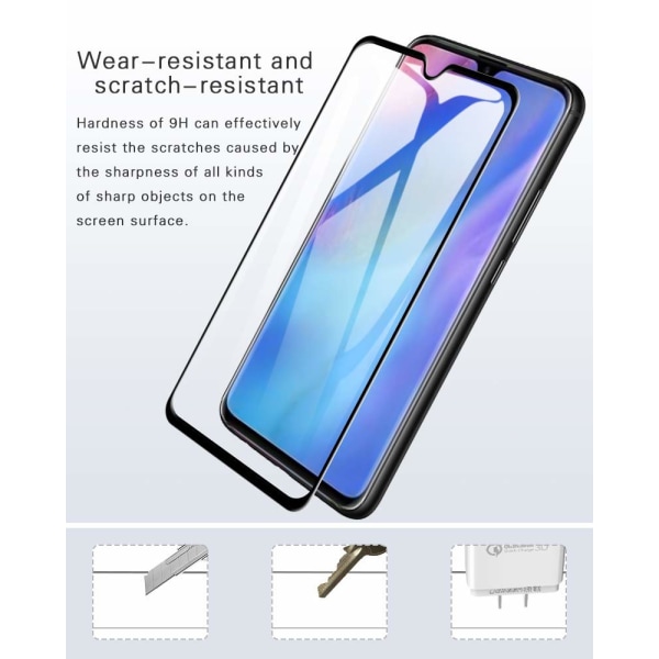 Glassdeksel Huawei P30 Lite temperert Dekker hele skjermen Transparent