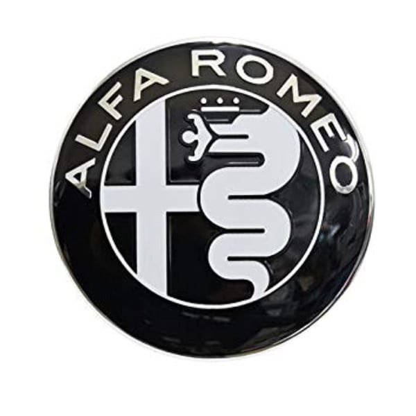 2X Svart 74mm Alfa Romeo hette hette bagasje emblem Black one size
