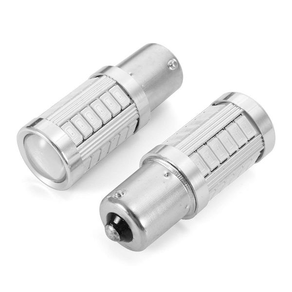 2x Röd BA15S P21W 7056 1156 33st smd 5630 Röd