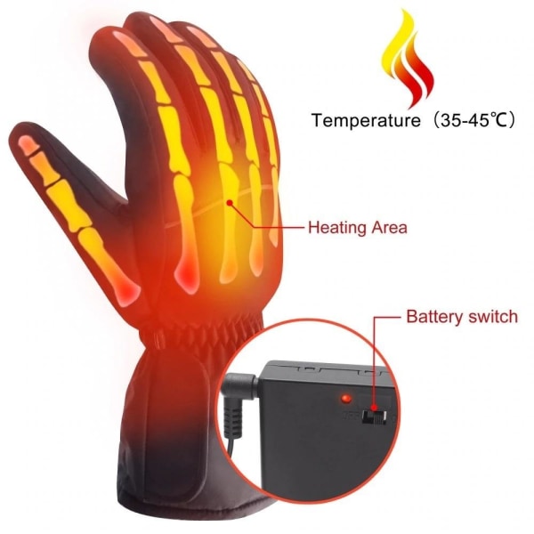 Handske med Värmeslingor Värmehandskar Svart