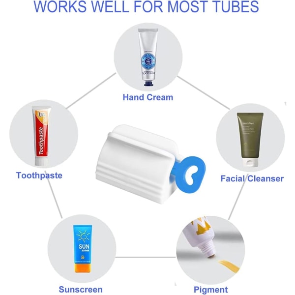 2x Grön Tandkrämsklämma Tubpress Tubhållare Vit