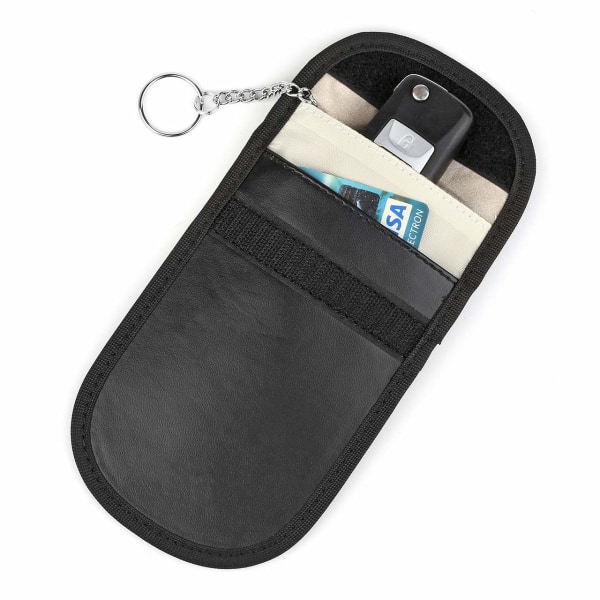 Nøglefri RFID-beskyttelse bilnøgletaske Black one size