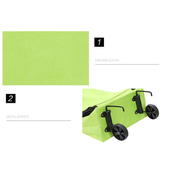 Smart sammenleggbar handlebag på hjul grønn Green one size