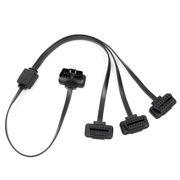 1x3 OBD2 OBDII Splitter förlängningskabel 1x hane 3x hona Svart