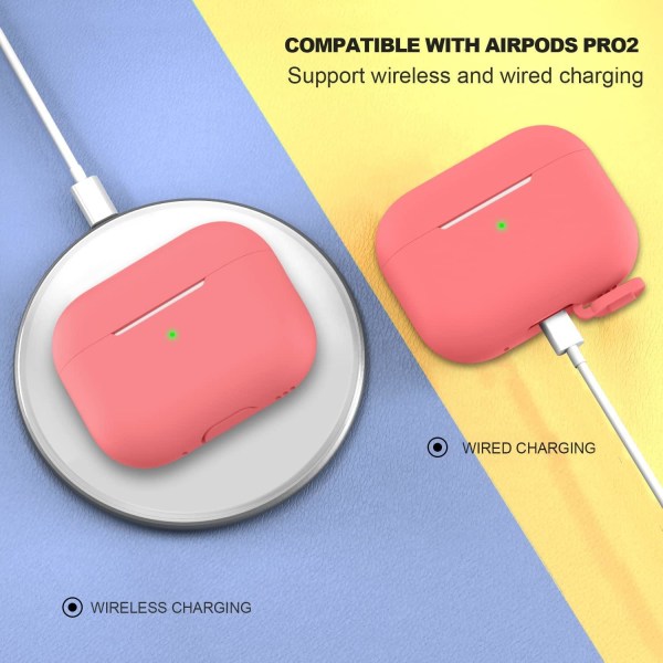 Rosa Airpods PRO 2 Silikonskal fodral Rosa one size