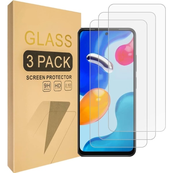 3x Skärmskydd i Härdat Glas för Xiaomi Redmi Note 11 Transparent one size