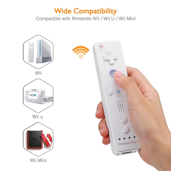Wii Remote Plus + Nunchuck Motion Plus (Hvid) White one size e835 | White |  one size | Fyndiq