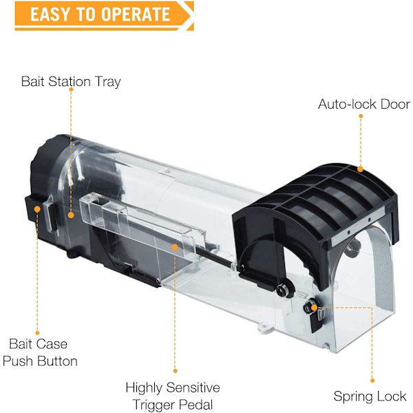 Återanvändbar Råttfälla Musfälla Giftfri Miljövänlig Vit one size