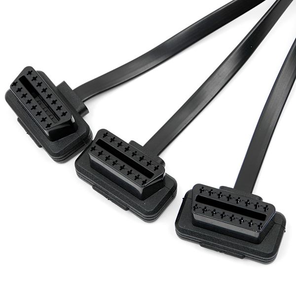 1x3 OBD2 OBDII Splitter förlängningskabel 1x hane 3x hona Svart