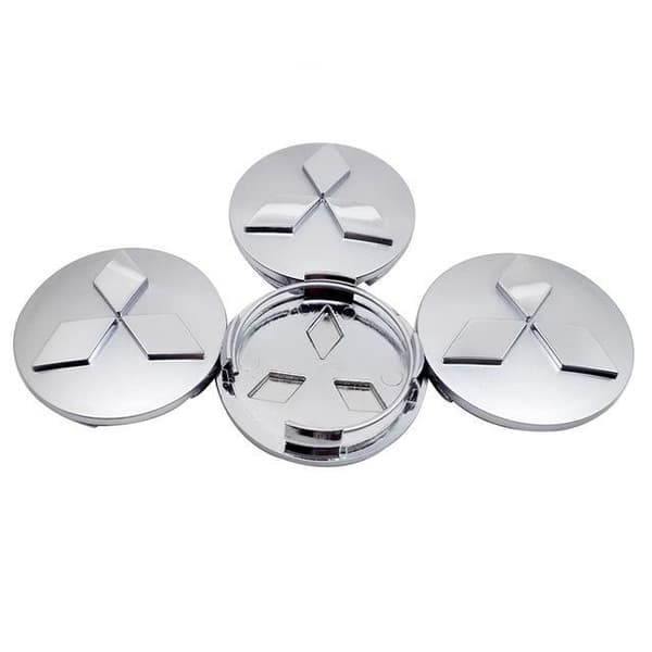 Mit05 - 60MM 4-pack Centrumkåpor Mitsubishi Silver one size
