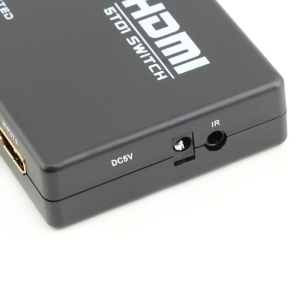 HDMI-switch med fjärrkontroll 5-vägs med IR-öga Svart
