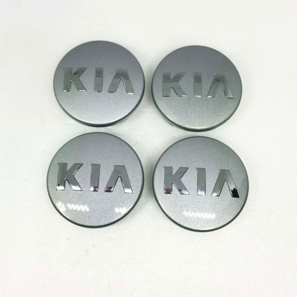 KIA03 - 58MM 4-pak Center dækker KIA Silver one size