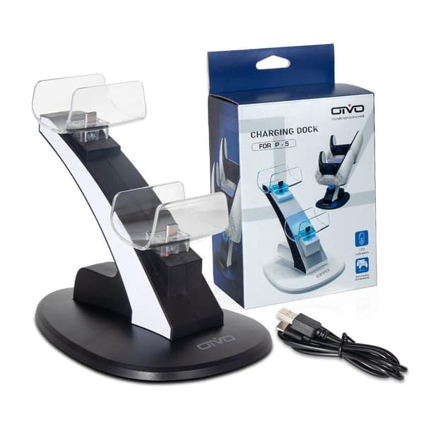 Ladestativ for PS5 -kontroller Svart Black one size