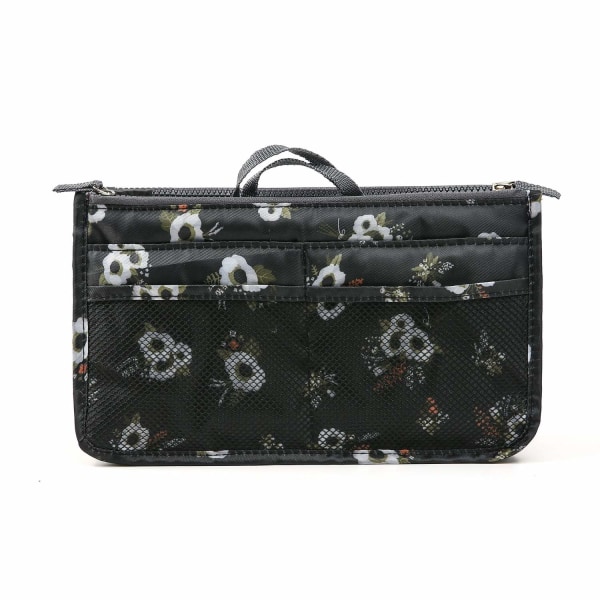 Taske i taske Håndtaske Insert Bag Insert Flower Black Black one size