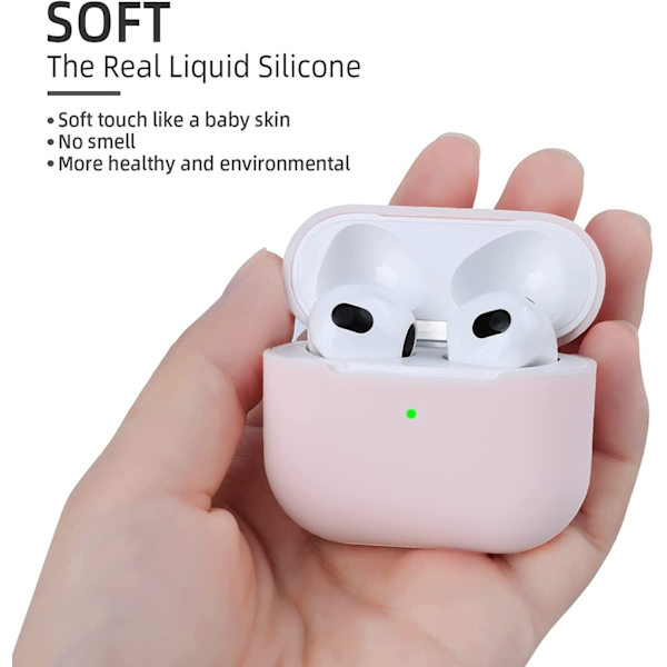 2x Vaaleanpunainen Apple AirPods 3 -kotelo silikonisuojakotelo AirPods 3:lle Pink one size