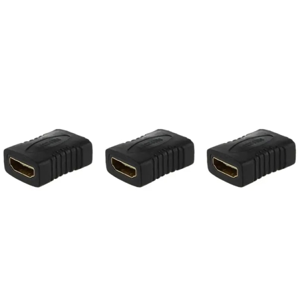 3x HDMI-adapter, 19-pin kvindelig til kvindelig Black