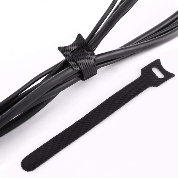 Kabelbindere, velcro, genanvendelige kabelbindere Velcro 50 pack Black