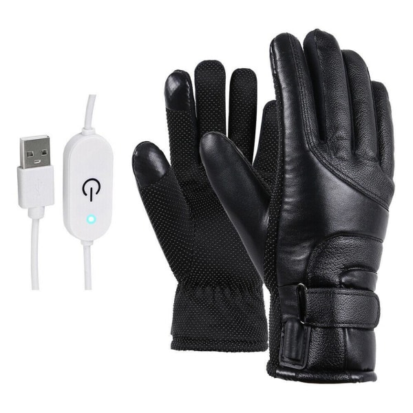 Kunstlæder Handsker med Varmespoler Varmehandsker Black XL