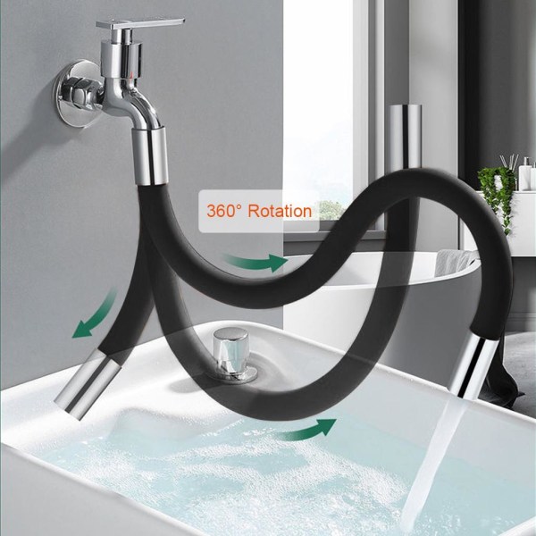 30 cm Fleksibel Kran Forlengelsesrør Sort Black one size