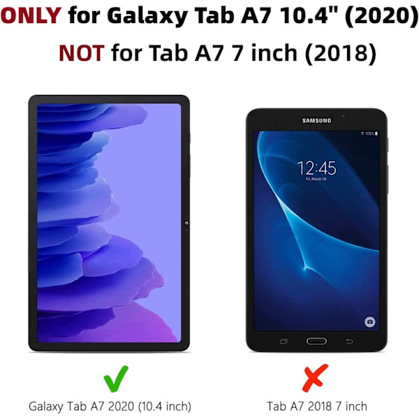 2X Karkaistu lasinen näytön suojus Samsung A7 Tab -laitteelle Transparent