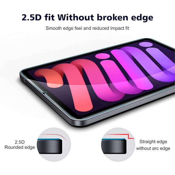 2x Displayskydd i härdat glas till iPad Mini 6 (2021) Transparent