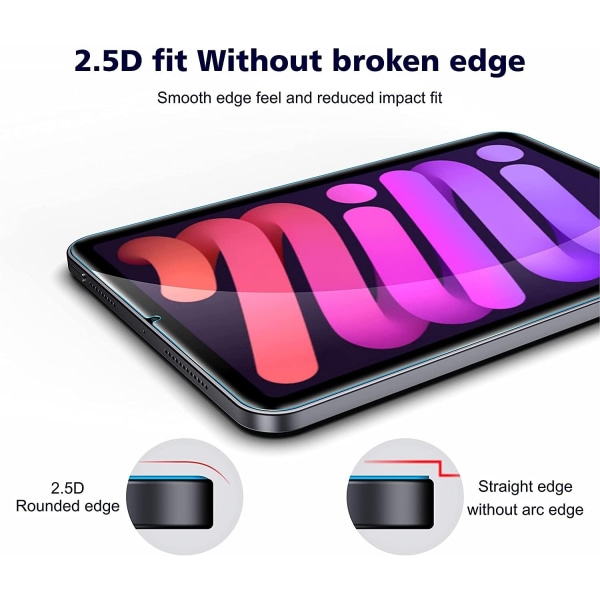 2x Karkaistu lasi näyttökotelo iPad Mini 6:lle (2021) Transparent