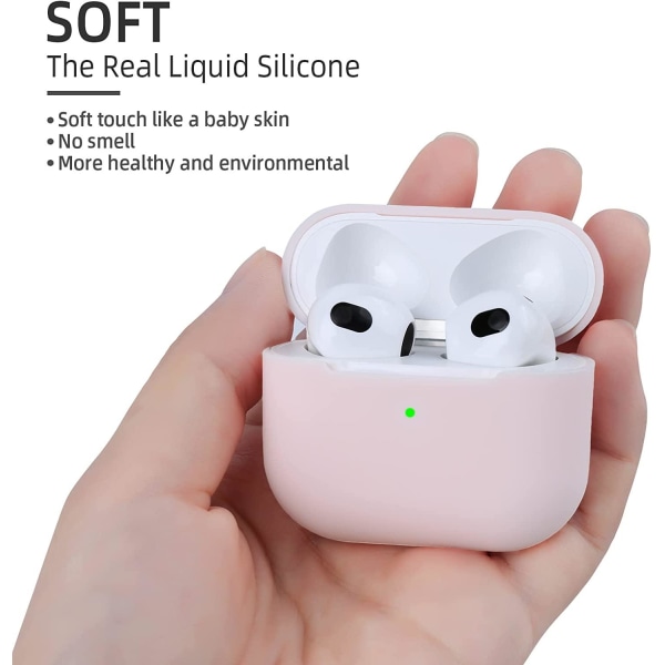 Rosa Apple AirPods 3-deksel silikonbeskyttelsesdeksel for AirPod Pink one size