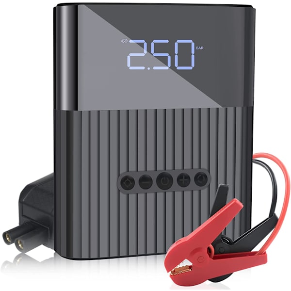 4 i 1 Starthjälp med luftkompressor och powerbank-funktion samt ficklampa Svart one size