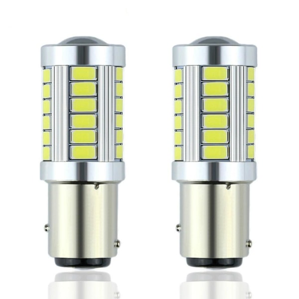 2x Red 1157 P21 / 5W BAY15D 33st smd 5730 Red