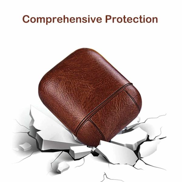 Nahkakotelo Apple Airpodille / Airpod 2: lle - tummanruskea Brown one size