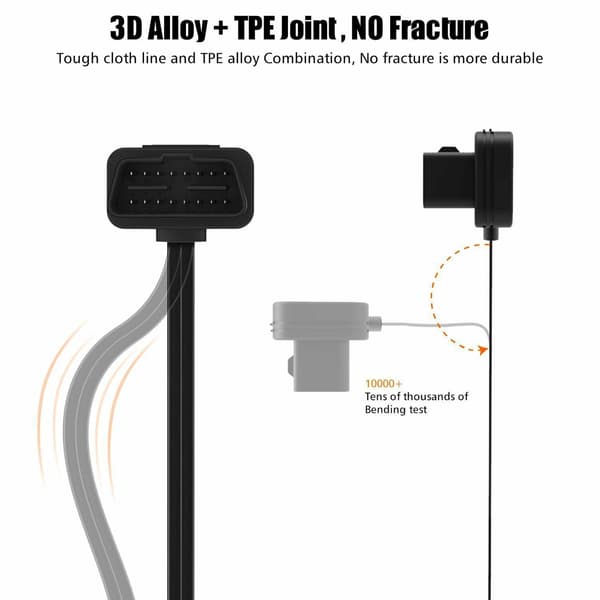 1x1 OBD2 OBDII Splitter forlængerkabel 1x han 1x hun Black