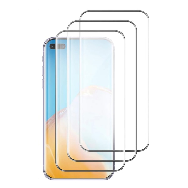 3x Glasskydd Huawei P40 Pro Härdat Täcker hela skärmen Transparent one size