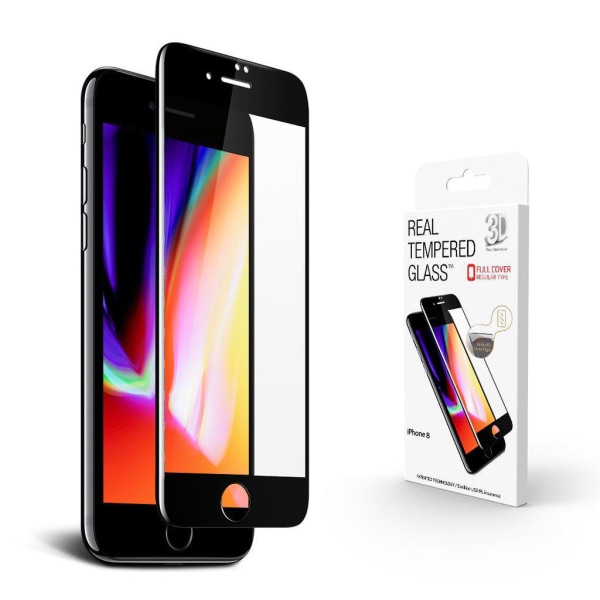 Glasskydd iPhone 7/8/SE 2020 5D Härdat  Täcker hela skärmen Transparent