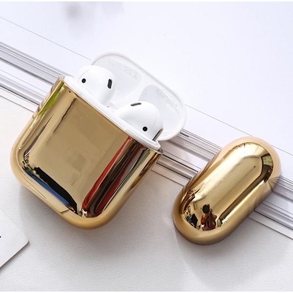 2x Gull elektroplateveske Apple Airpods / Airpods 2 Gold one size